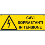 [E1735K] E1735K - Cartello pericolo cavi  soprastanti in tensione EN ISO 7010