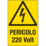 [E1739X] E1739X - Cartello pericolo 220 Volt. EN ISO 7010
