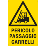 [E1754Y] E1754Y - Cartello pericolo passaggio carrelli EN ISO 7010