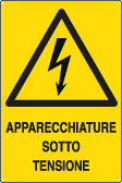 [E1775X] E1775X - Cartello apparecchiature sotto tensione EN ISO 7010
