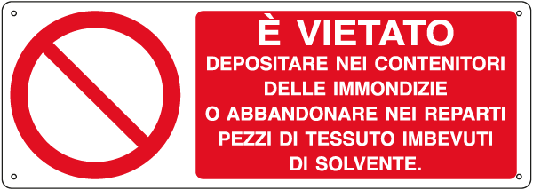 [E18022KS] E18022KS - Etichetta adesiva vietato depositare nei contenitori etc.EN ISO 7010