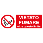 [E1803K] E1803K - Cartello vietato fumare oltre questo limite EN ISO 7010