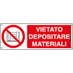 [E18043KS] E18043KS - Etichetta adesiva vietato depositare materiali EN ISO 7010