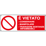 [E18054K] E18054K - Cartello divieto vietato conservare manipolare EN ISO 7010