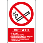 [E18083X] E18083X - Cartello divieto fumare etc. per dep.GPL EN ISO 7010