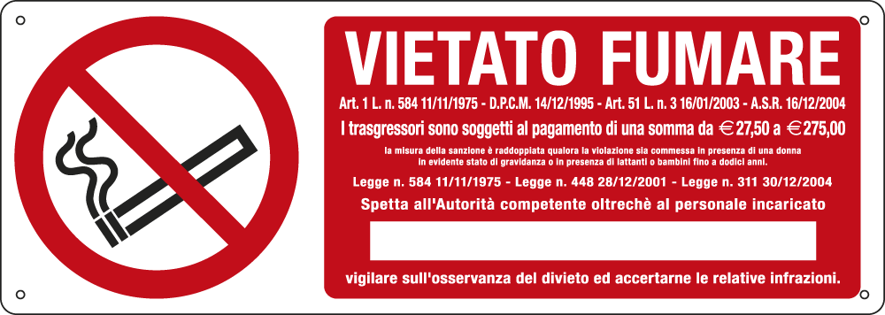 [E18089KS] E18089KS - Etichetta vietato fumare L.311 30/12/04 più euro EN ISO 7010