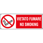 [E18091K] E18091K - Cartello divieto vietato fumare no smoking EN ISO 7010