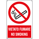 [E18091X] E18091X - Cartello divieto vietato fumare no smoking EN ISO 7010