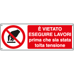 [E1847KS] E1847KS - Etichetta adesivadivieto eseguire lavori prima EN ISO 7010