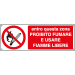 [E1892KS] E1892KS - Etichetta vietato fumare usare fiamme EN ISO 7010