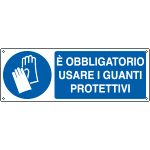 [E1904K] E1904K - Cartello obbligo e'obbligatorio usare i guanti protettivi EN ISO 7010