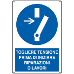 [E1921X] E1921X - Cartello obbligo Togliere tensione prima di...EN ISO 7010