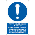 [E1935X] E1935X - Cartello obbligo coloro che lavorano su macchine EN ISO 7010