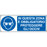 [E1941H] E1941H - Cartello obbligo in questa zona proteggere occhi EN ISO 7010