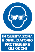 [E1941Y] E1941Y - Cartello obbligo in questa zona proteggere occhi EN ISO 7010