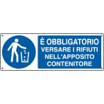 [E1946KS] E1946KS - Etichetta adesiva versare rifiuti in appositi contenitori EN ISO 7010