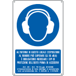 [E1948X] E1948X - Cartello obbligo proteggere l'udito nel locale EN ISO 7010