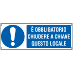 [E1960KS] E1960KS - Etichetta adesiva obbligo chiudere chiave locale EN ISO 7010