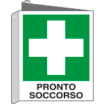 [E20101BIY] E20101BIY - cartello bifacciale pronto soccorso EN ISO 7010