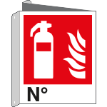 [E20121BIW] E20121BIW - cartello bifacciale estintore N. EN ISO 7010