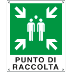 [E20153W] E20153W - Cartello emergenza punto di raccolta  simbolo+testo EN ISO 7010