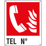 [E20163WS] E20163WS - Etichetta antincendio telefono n. simbolo+testo EN ISO 7010