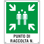 [E20171Y] E20171Y - Cartello emergenza punto di raccoilta simbolo+testo EN ISO 7010