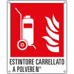 [E20180X] E20180X - Cartello antincendio estintore carrellato a polvere n. EN ISO 7010