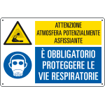 [E29448] E29448 - Cartello multisimbolo atmosfera potenzialmente asfissiante EN ISO 7010