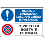 [E3520] E3520 - Cartello Lasciare libero il passaggio divieto di sosta EN ISO 7010