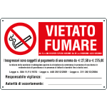 [E3554S] E3554S - Etichetta autoadesiva vietato fumare L.311 30/12/04+euro EN ISO 7010