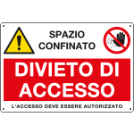[E3570] E3570 - Cartello multisimbolo "spazio confinato/Divieto di accesso"