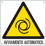 [E400104X] E400104X - Cartello pericolo avviamento automatico EN ISO 7010