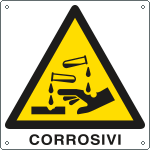 [E400501X] E400501X - Cartello pericolo corrosivi EN ISO 7010