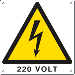 [E400701K] E400701K - Cartello pericolo 220 Volt  EN ISO 7010