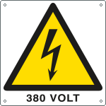 [E400702K] E400702K - Cartello pericolo 380 Volt EN ISO 7010