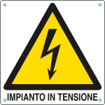 [E400721W] E400721W - Cartello pericolo impianto in tensione EN ISO 7010