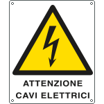 [E410701W] E410701W - Cartello pericolo attenzione cavi elettrici EN ISO 7010
