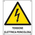 [E410706W] E410706W - Cartello pericolo Tensione elettrica pericolosa EN ISO 7010
