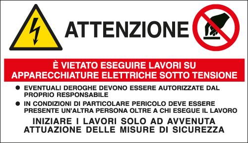 [E49530E] E49530E - Cartello E' vietato eseguire lavori su apparecchiature elettr.ISO 7010