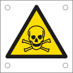 [E49605MS] E49605MS - Foglio n.5 etichette autoadesive pericolo tossico EN ISO 7010