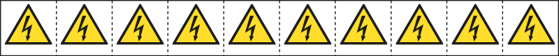 [E49607NS] E49607NS - foglio n.10 etichette adesive 30x30 Tensione elettrica EN ISO 7010