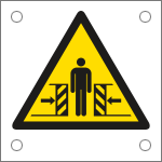 [E49671M] E49671M - Cartello alluminio pericolo schiacciamento EN ISO 7010