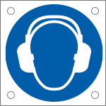 [E49856N] E49856N - Cartello bordo macchina  obbligo proteggere udito EN ISO 7010