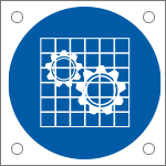 [E49863M] E49863M - Cartello obbligo controllare le protezioni EN ISO 7010