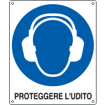 [E615601X] E615601X - Cartello obbligo proteggere l'udito EN ISO 7010