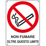 [E620101X] E620101X - Cartello divieto non fumare oltre questo limite EN ISO 7010