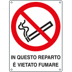 [E620102X] E620102X - Cartello divieto in questo rep vietato fumare EN ISO 7010