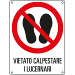 [E624801KS] E624801KS - etichetta autoadesiva divieto calpestare i lucernari EN ISO 7010