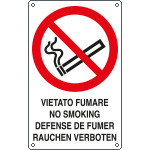 [E630102KS] E630102KS - Etichetta adesiva divieto vietato fumare 3 lingue EN ISO 7010